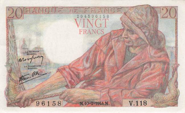 20 Francs 1944 p100a